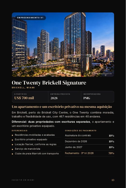 Página de um empreendimento com preço e pagamento