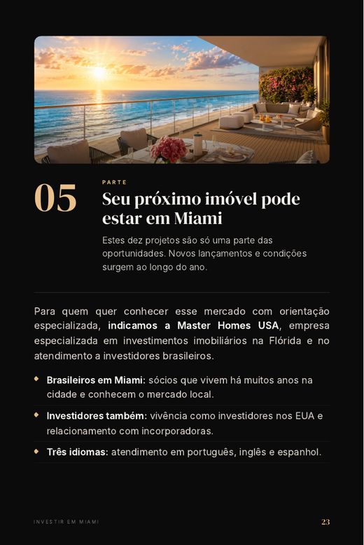 Página sobre a Master Homes USA